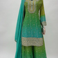 Lorenvalley Fashion Green and Teal Chinon Embroidery With Sequince Work Salwar Kameez Stitched | Swadesiicart