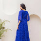 Aayaa Designer crape hand work Multi indo western - Blue