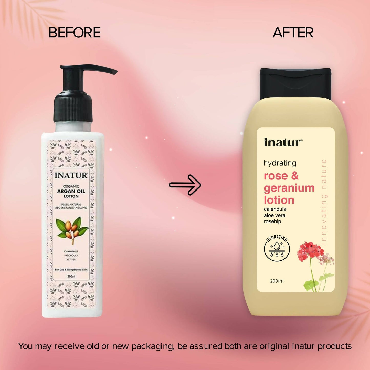 Inatur Rose and Geranium Lotion - Swadesiicart