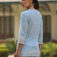 Juniper Women's Powderblue Cambric Floral Printed Tunic | Swadesiicart