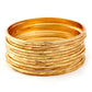 Gold-Polished Alloy Set Of 12 Thin Bangles - The Pari - Swadesiicart