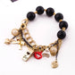 Gold-Polished Alloy Classy Beaded Charm Bracelet - The Pari - The Pari - Dinesh Associates