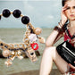 Gold-Polished Alloy Classy Beaded Charm Bracelet - The Pari - Swadesiicart