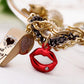 Gold-Polished Alloy Classy Beaded Charm Bracelet - The Pari - Swadesiicart