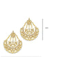 Gold-Polished Alloy Kundan & Pearl Chandbali Earrings - The Pari - Swadesiicart