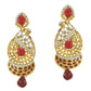 Gold-Polished Alloy Traditional Look Pearl Studded Earrings - The Pari - The Pari - Dinesh Associates
