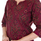 Jaitra Apparels Women Printed Pure Cotton Straight Kurta (Wine) - Swadesiicart