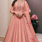 Anaita Peach Embroidered Work Silk Stitched Anarkali suit