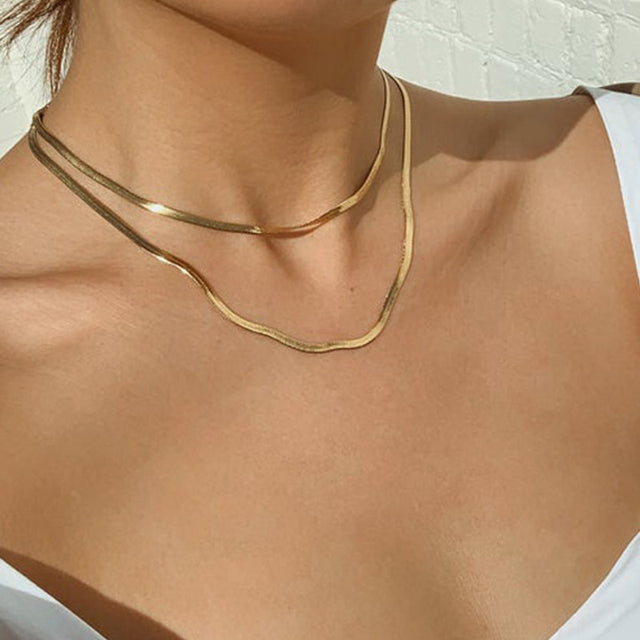 Gold-Polished Alloy Layered Designer Short Necklace - The Pari | Swadesiicart
