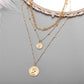 Gold-Polished Alloy Layered Designer Short Necklace - The Pari | Swadesiicart