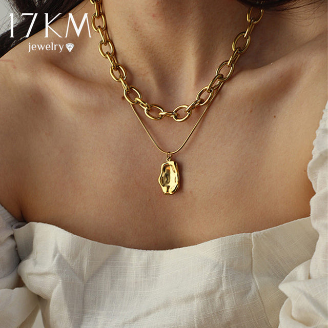 Gold-Polished Alloy Layered Designer Short Necklace - The Pari | Swadesiicart