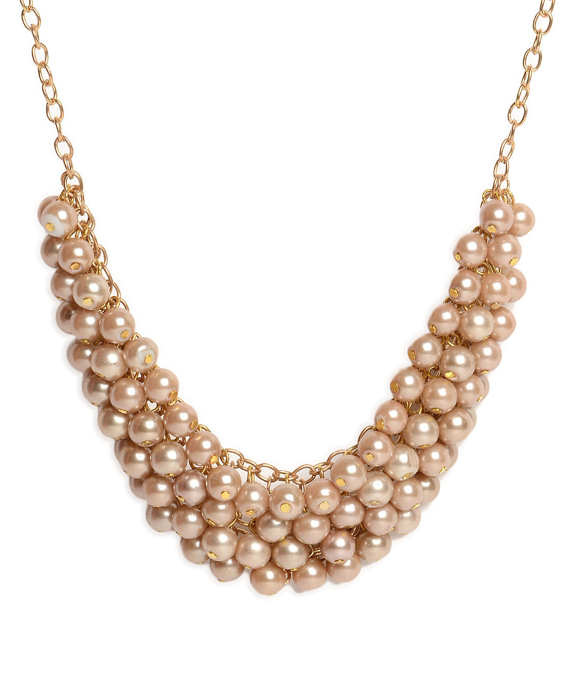 Gold-Toned Alloy Pearl Studded Necklace - The Pari | Swadesiicart