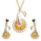Gold-Polished Alloy Peacock Pendant Necklace - The Pari | Swadesiicart