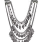 Silver-Plated Alloy Multi Layer Silver Oxidised Necklace - The Pari | Swadesiicart