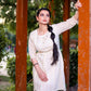 Aayaa Designer Multi Thread Hand Work Khadi Cotton One Piece Dress - Off White