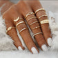 Gold-Polished Alloy Stylish Contemporary Stackable Ring - The Pari | Swadesiicart