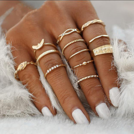 Gold-Polished Alloy Stylish Contemporary Stackable Ring - The Pari | Swadesiicart