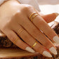 Gold-Polished Alloy Stylish Contemporary Stackable Ring - The Pari | Swadesiicart