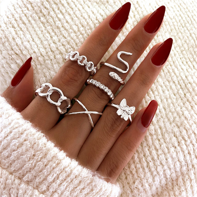 Silver-Plated Alloy Stylish Contemporary Stackable Ring - The Pari | Swadesiicart