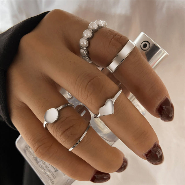 Silver-Plated Alloy Stylish Contemporary Stackable Ring - The Pari | Swadesiicart
