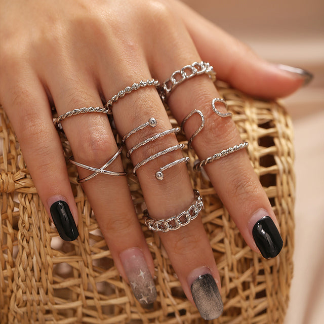 Silver-Plated Alloy Stylish Contemporary Stackable Ring - The Pari | Swadesiicart