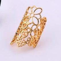 Gold-Polished Alloy Golden Mughlai Ring - The Pari | Swadesiicart