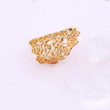 Gold-Polished Alloy Golden Mughlai Ring - The Pari | Swadesiicart