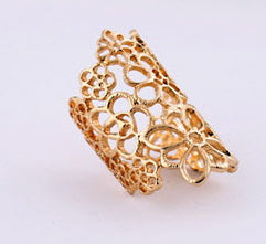 Gold-Polished Alloy Golden Mughlai Ring - The Pari | Swadesiicart