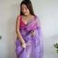 Vamsee Purple Organza Saree - Swadesiicart