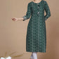 Miravan Women's Rayon Bandhani Print Straight Kurta Green - Swadesiicart