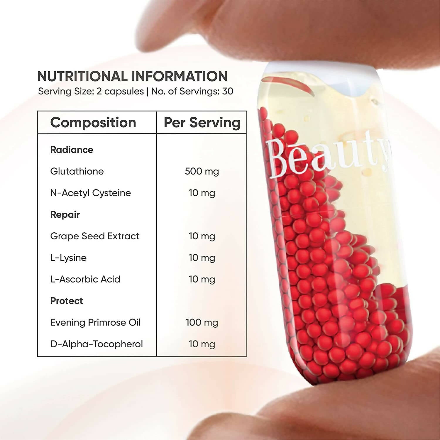 Beautywise Dual Action Skin Brilliance Veg Capsules | Swadesiicart