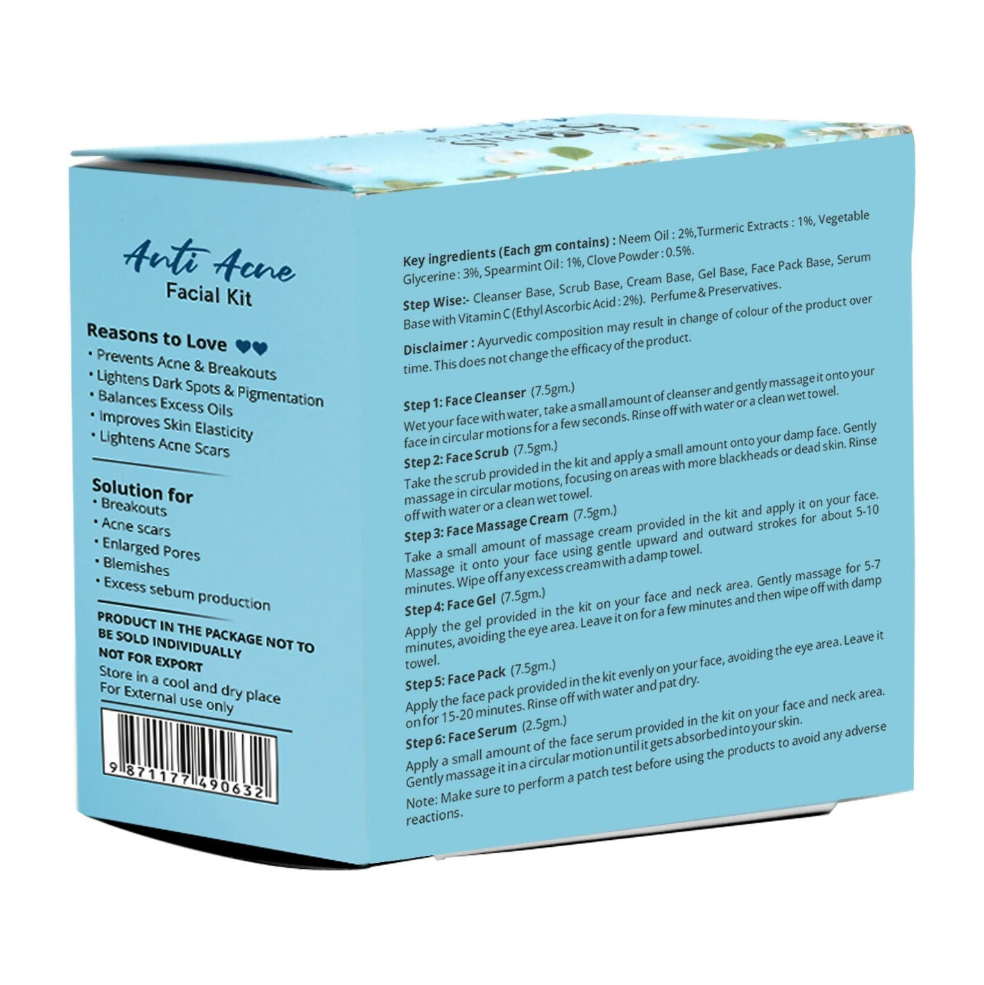 Globus Naturals Anti Acne 6 Step Facial Kit | Swadesiicart