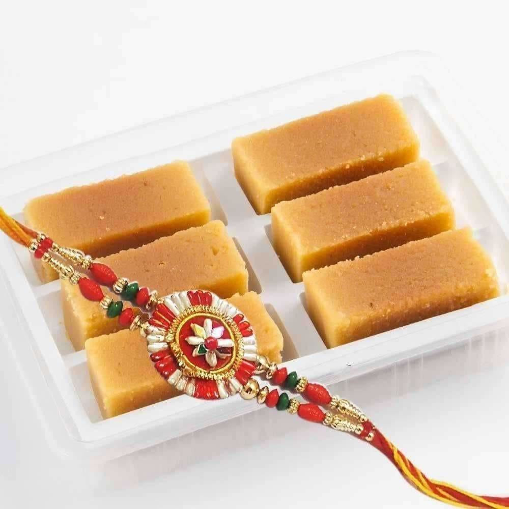 Fancy Rakhi with Mysorepak | Swadesiicart