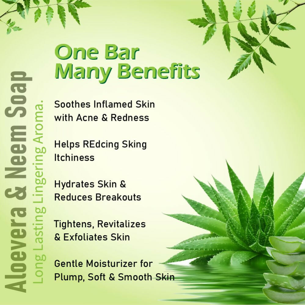 Prakriti Herbal Soap Aloevera and Neem - Swadesiicart