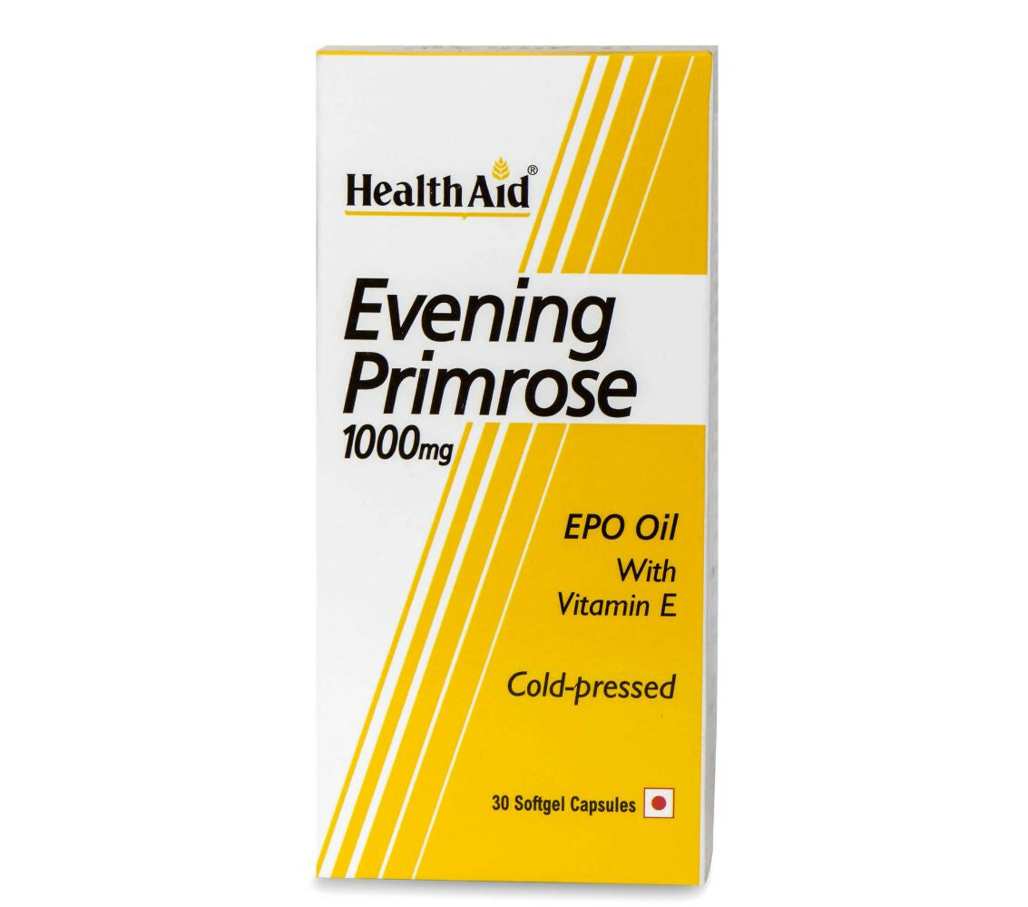 HealthAid Evening Primrose Oil 1000 mg With Vitamin E Softgel Capsules - Swadesiicart