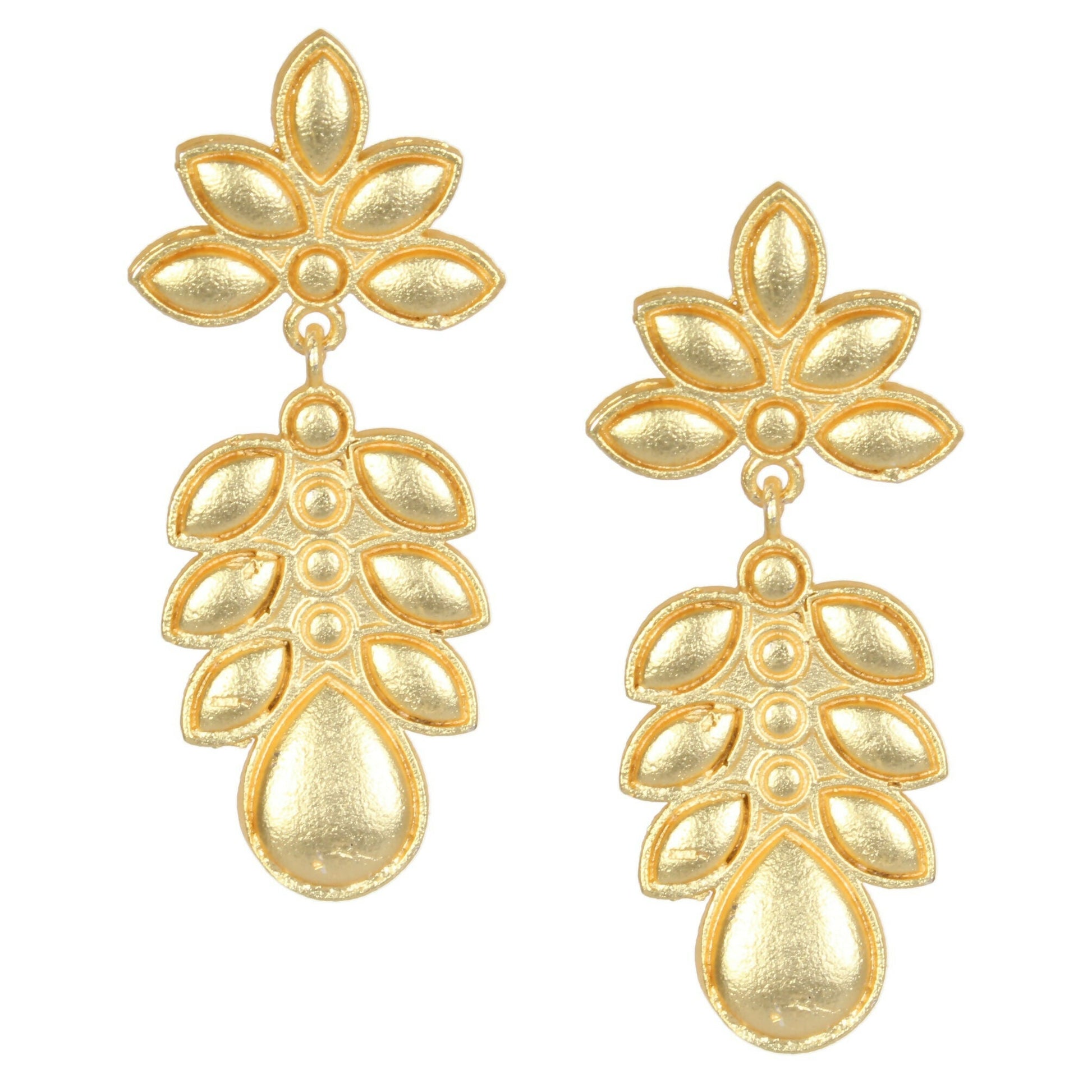 Joban Fashion Women Matte Gold Brass Earrings | Swadesiicart