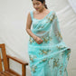 Vamsee Anamika Sky Organza Silk Saree - Swadesiicart