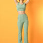 Myshka Women's Green Solid Top With Trousers - Swadesiicart