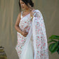 Vamsee White Organza Saree - Swadesiicart