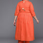 Ahalyaa Women's Traditional wear Kurta Set - Orange | Swadesiicart