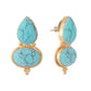 Nuyug 22K Gold Plated Turquoise Embrace Earrings | Swadesiicart