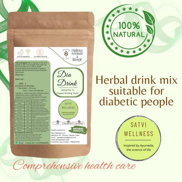 Satvi Wellness Dia Drink | Herbal Drink Mix | Satvi Dia Drink | Swadesiicart
