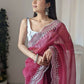 Vamsee Shirovastra Pink Organza Saree - Swadesiicart