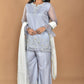 Morchari Women And Hand Embroidery Palazzo Set-Grey - Swadesiicart