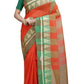 Exclusive Collection Red 100% Pure Cotton Tant Saree - Swadesiicart