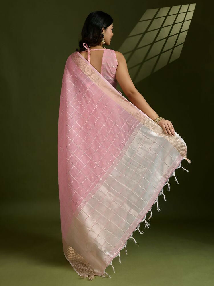 Vishnu Weaves Women's Gajri Soft Silk Zari Woven Saree with Blouse - Swadesiicart