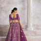 Kesar Fab Purple Banarasi Silk Hand_Woven Lehenga | Swadesiicart