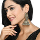 Mominos Fashion Johar Kamal Oxidised Silver-Plated With Ghungroo Jhumkas - Swadesiicart