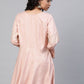 Ahalyaa Women Pink Rayon Golden Ethnic Print Tunic | Swadesiicart