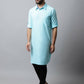 Even Apparels Blue Color Pure Cotton Solid Men's Kurta With Shirt Collar (SLD1132) | Swadesiicart